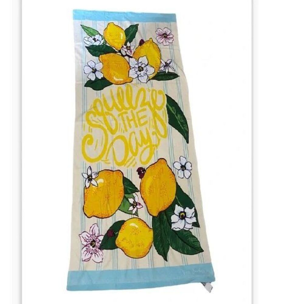 Vera Bradley Large 33" x 66" Beach Towel Lemon Grove Print New With Tags